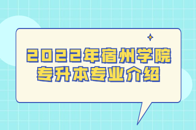 2022年宿州學(xué)院專升本專業(yè)介紹