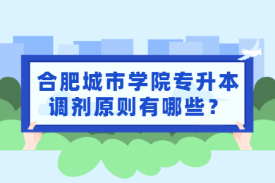 2022年合肥城市學院專升本調劑原則有哪些？