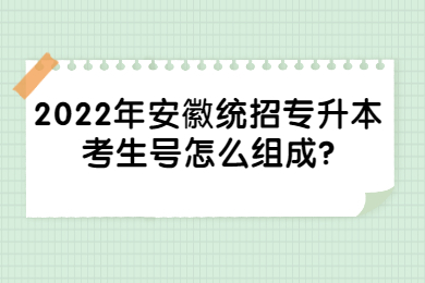 2022年安徽統(tǒng)招專升本考生號(hào)怎么組成?