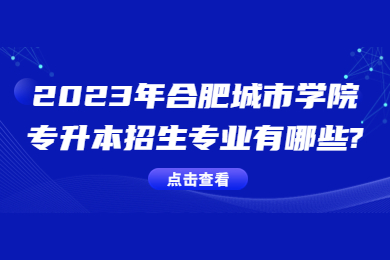2023年合肥城市學院專升本招生專業有哪些?