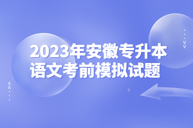 2023年安徽專升本語文考前模擬試題
