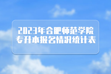 2023年合肥師范學院專升本報名情況統計表