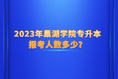 2023年巢湖學(xué)院專升本報(bào)考人數(shù)多少？