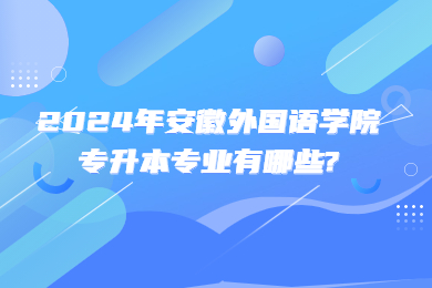 2024年安徽外國語學(xué)院專升本專業(yè)有哪些?