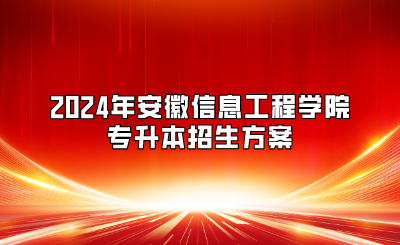 2024年安徽信息工程學院專升本招生方案