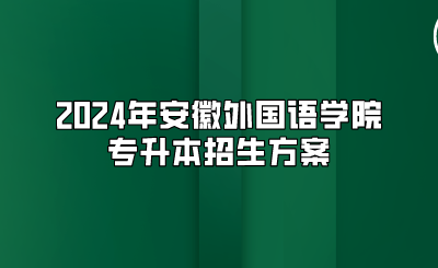 2024年安徽外國語學院專升本招生方案