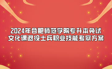 2024年合肥師范學院專升本免試文化課退役士兵職業技能考察方案
