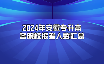 2024年安徽專升本各院校報考人數匯總