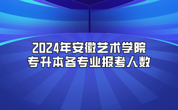 2024年安徽藝術學院專升本各專業報考人數