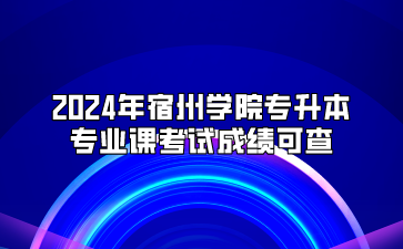 2024年宿州學院專升本專業課考試成績可查
