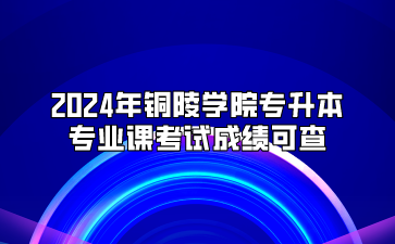  2024年銅陵學院專升本專業課考試成績可查