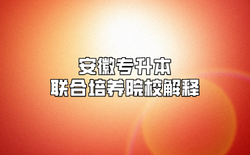 安徽專升本聯(lián)合培養(yǎng)院校解釋