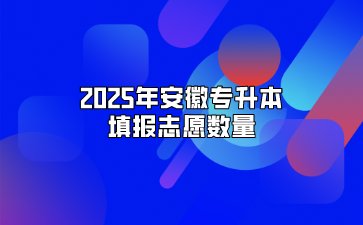 2025年安徽專升本填報志愿數量