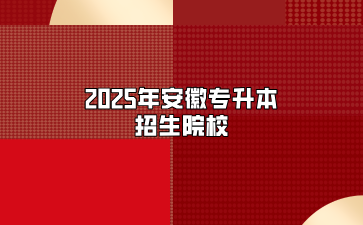 2025年安徽專升本招生院校