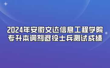 2024年安徽文達信息工程學院專升本調劑退役士兵測試成績